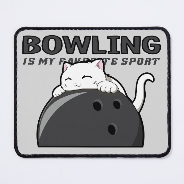 Item preview, Bowling Is My Favorite Sport - White Cat Themed designed and sold by kittengallery.