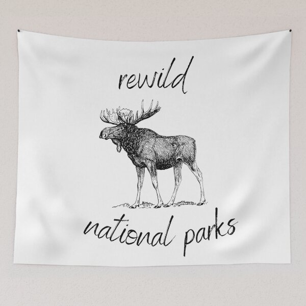 Item preview, Rewild Our National Parks Rewilding Conservation (Black Text) designed and sold by chloeinca.
