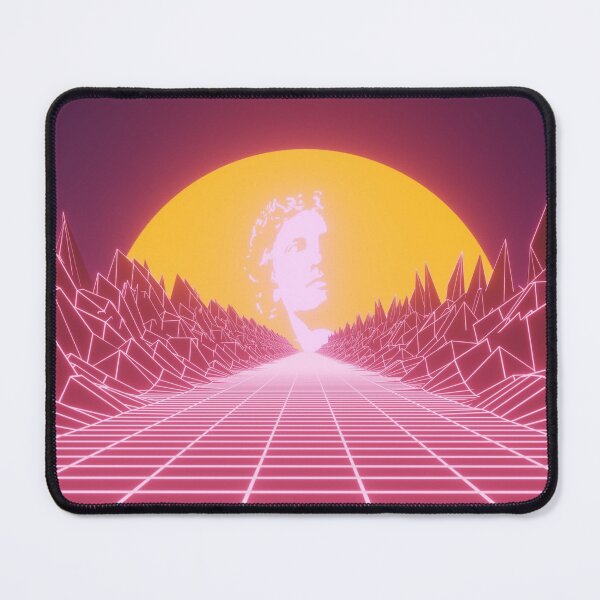 Aperçu de l'œuvre Statue vaporwave des années 90 dans le style old school. coucher de soleil au néon esthétique créée et vendue par PandyPO.