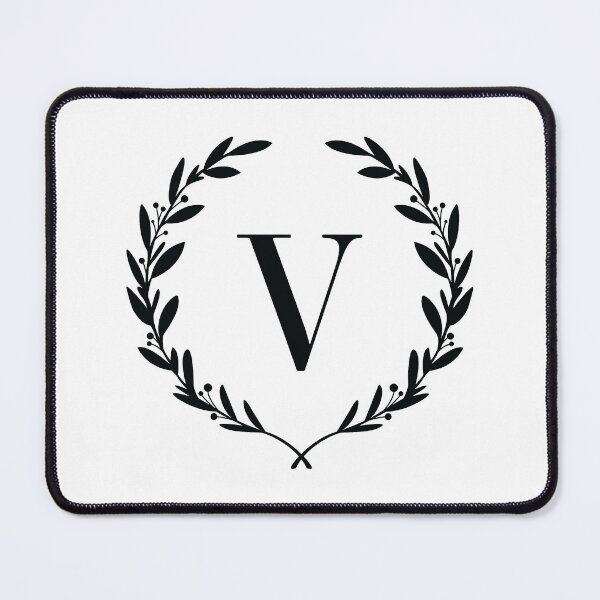 Item preview, Letter V, Laurel wreath monogram V, Initial V, Laurel frame with letter V designed and sold by KateBilous.