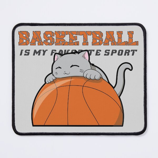 Item preview, Basketball Is My Favorite Sport - Gray Cat Themed designed and sold by kittengallery.