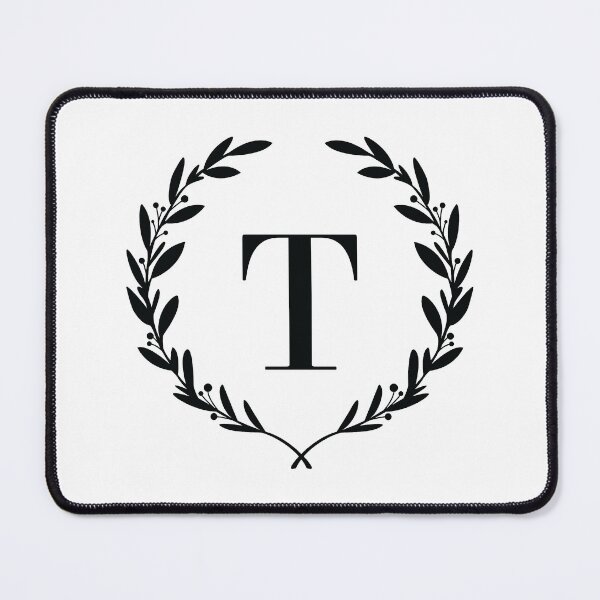 Item preview, Letter T, Laurel wreath monogram T, Initial T, Laurel frame with letter T designed and sold by KateBilous.