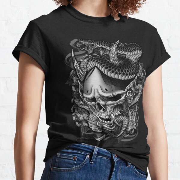 BLACKWORK (BLACK T-SHIRT) SNAKE & SKULL