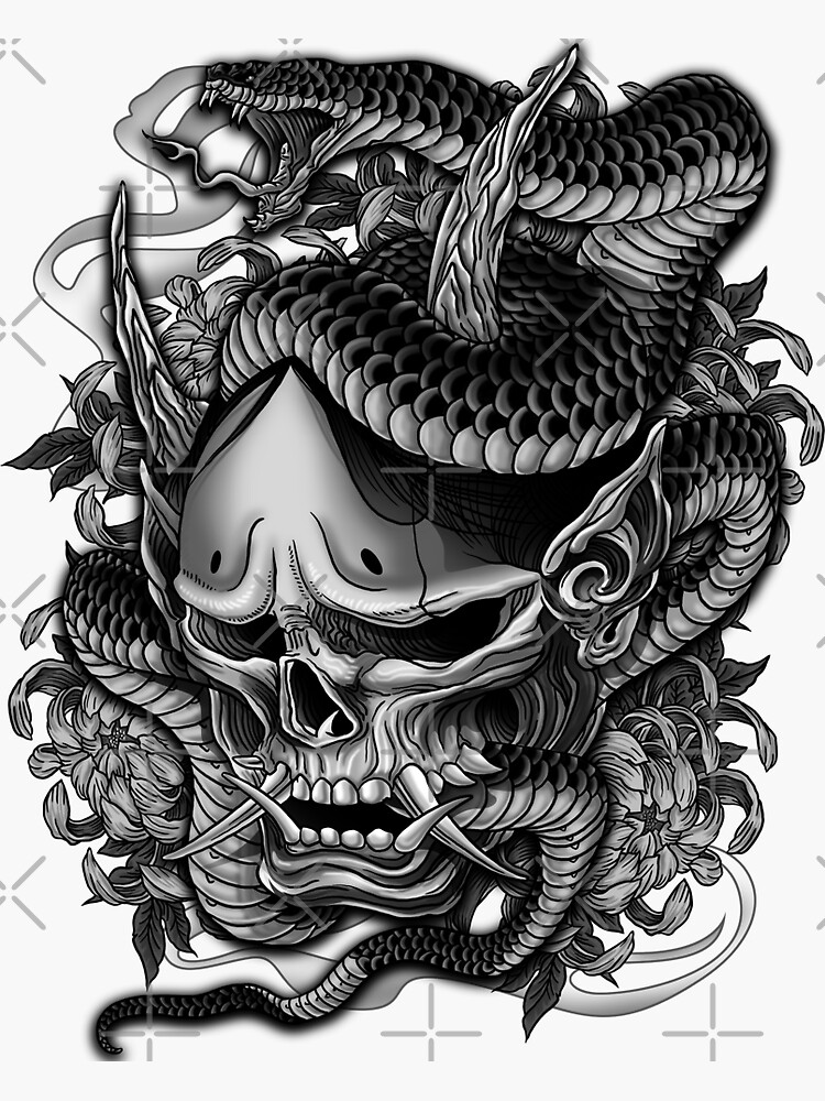 100+ Exlusive Japanese Skull & Oni Mask Tattoos 2024