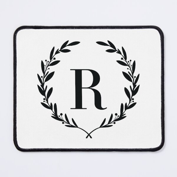 Item preview, Letter R, Laurel wreath monogram R, Initial R, Laurel frame with letter R designed and sold by KateBilous.