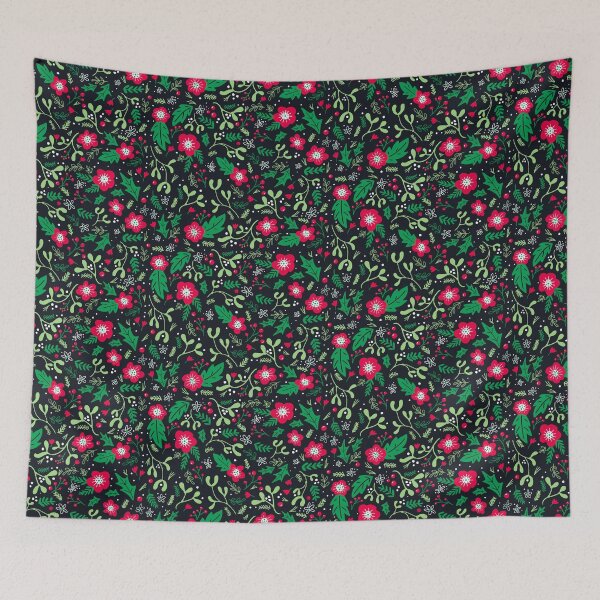 Item preview, Cheery Winter Floral, Dark designed and sold by Jacqueline Hurd.