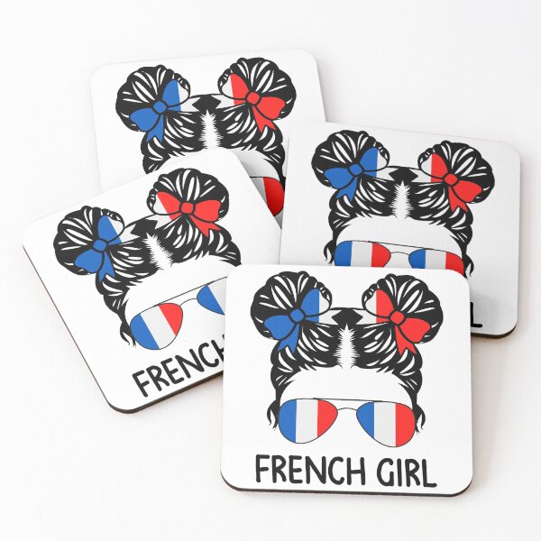 Item preview, French Girl Messy Hair Sunglasses France Pride designed and sold by TheWildStyle.