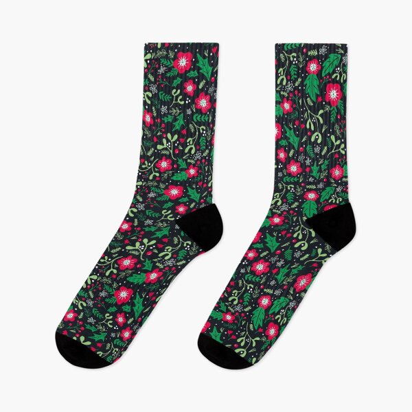 Item preview, Cheery Winter Floral, Dark designed and sold by Jacqueline Hurd.