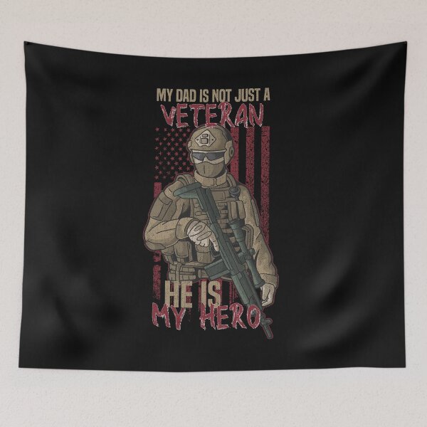 Item preview, my dad is not just a veteran he is my hero,Funny Women and men Vintage designed and sold by Hero Prod.