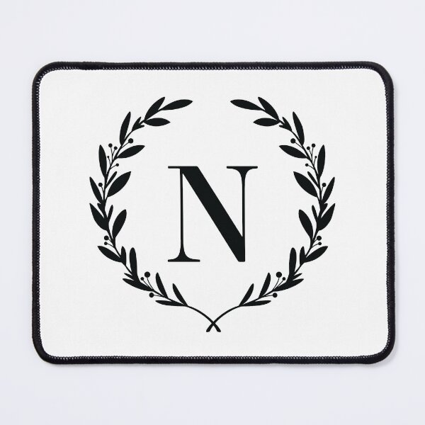 Item preview, Letter N, Laurel wreath monogram N, Initial N, Laurel frame with letter N designed and sold by KateBilous.