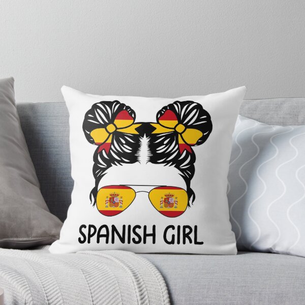 Item preview, Spanish Girl Messy Hair Sunglasses Spain Pride designed and sold by TheWildStyle.