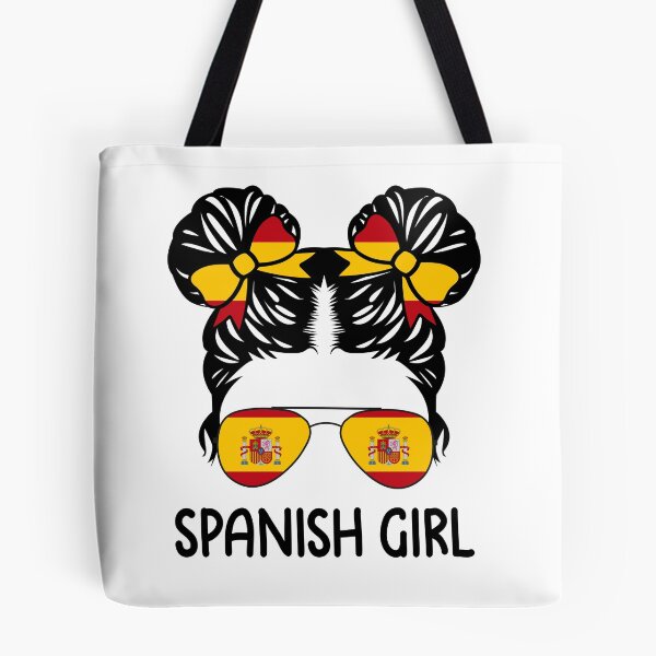 Item preview, Spanish Girl Messy Hair Sunglasses Spain Pride designed and sold by TheWildStyle.