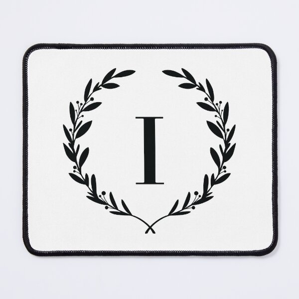 Item preview, Letter I, Laurel wreath monogram I, Initial I, Laurel frame with letter I designed and sold by KateBilous.