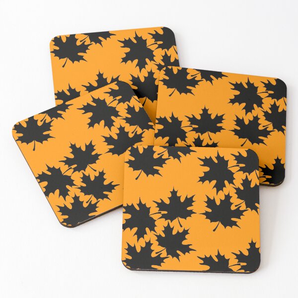 Item preview, Autumn leaves print in Halloween Orange  designed and sold by DemonicGloom.