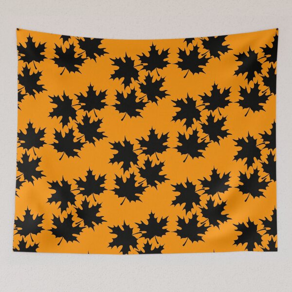Item preview, Autumn leaves print in Halloween Orange  designed and sold by DemonicGloom.