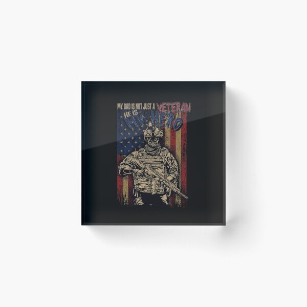 Item preview, my dad is not just a veteran he is my hero,Funny veteran's dad Vintage designed and sold by Hero Prod.