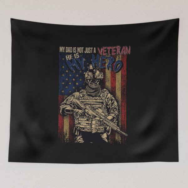 Item preview, my dad is not just a veteran he is my hero,Funny veteran's dad Vintage designed and sold by Hero Prod.