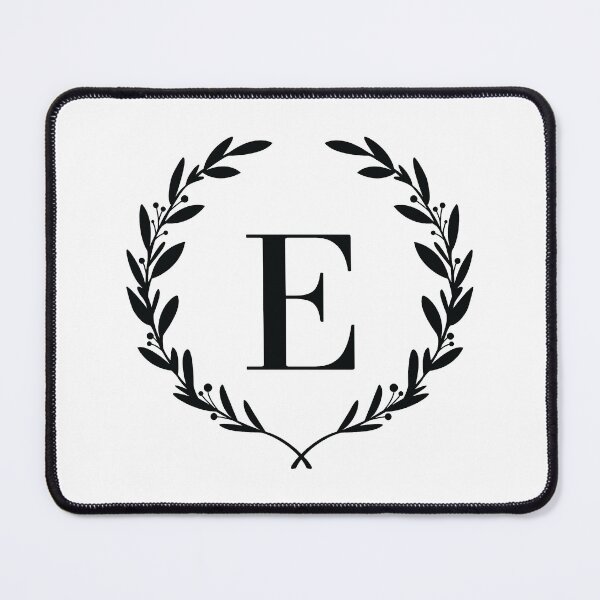 Item preview, Letter E, Laurel wreath monogram E, Initial E, Laurel frame with letter E designed and sold by KateBilous.