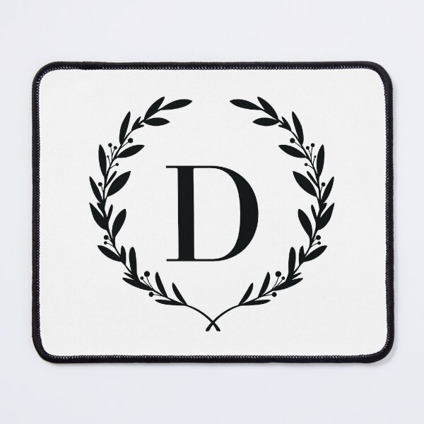 Item preview, Letter D, Laurel wreath monogram D, Initial D, Laurel frame with letter D designed and sold by KateBilous.