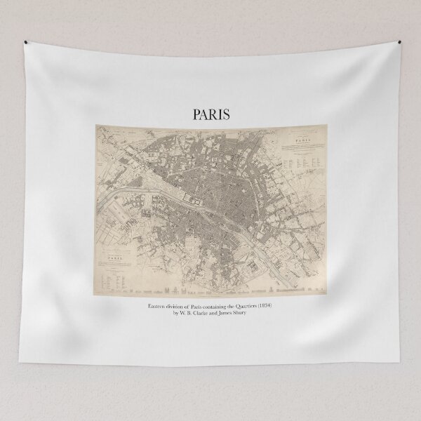 Item preview, Vintage Antique Map Eastern Division of Paris designed and sold by FrostMintStudio.