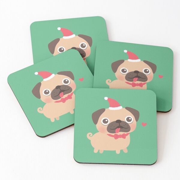 Item preview, Cute Little Pug With Santa Hat designed and sold by rustydoodle.