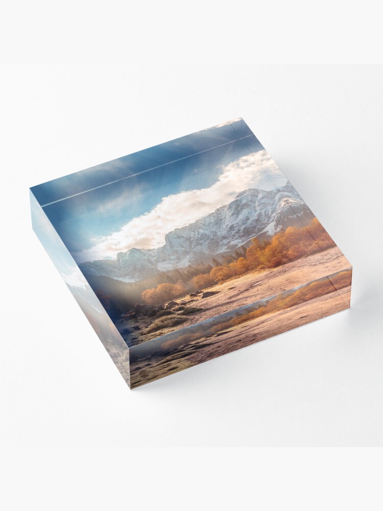 Alternate view of autumn sunrinse in the valley Acrylic Block