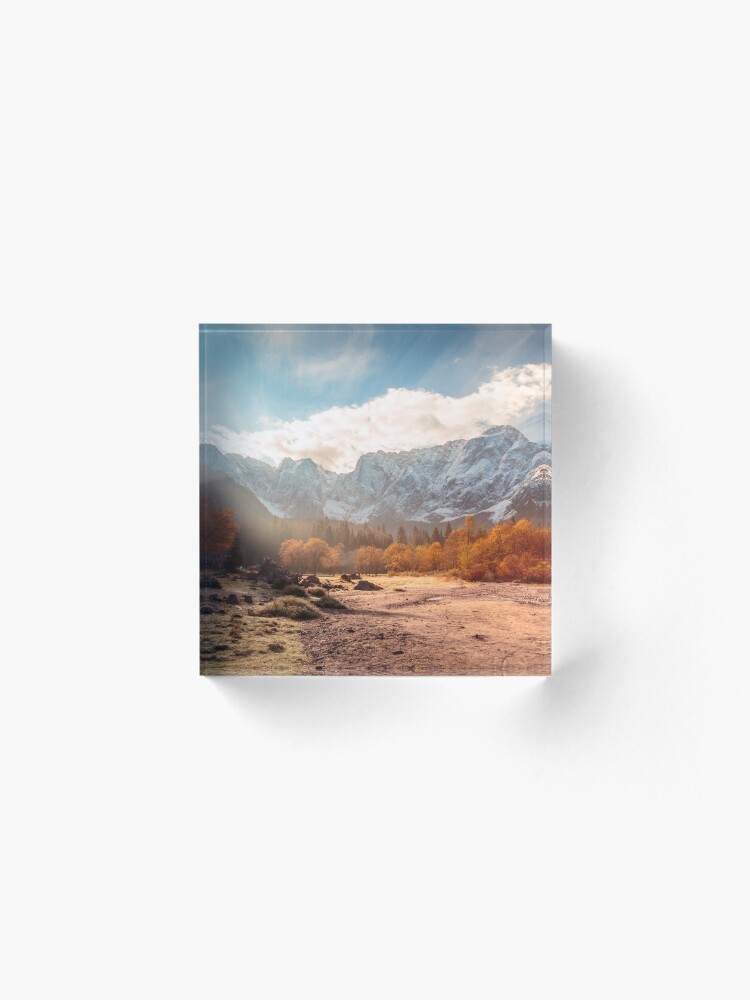 Alternate view of autumn sunrinse in the valley Acrylic Block