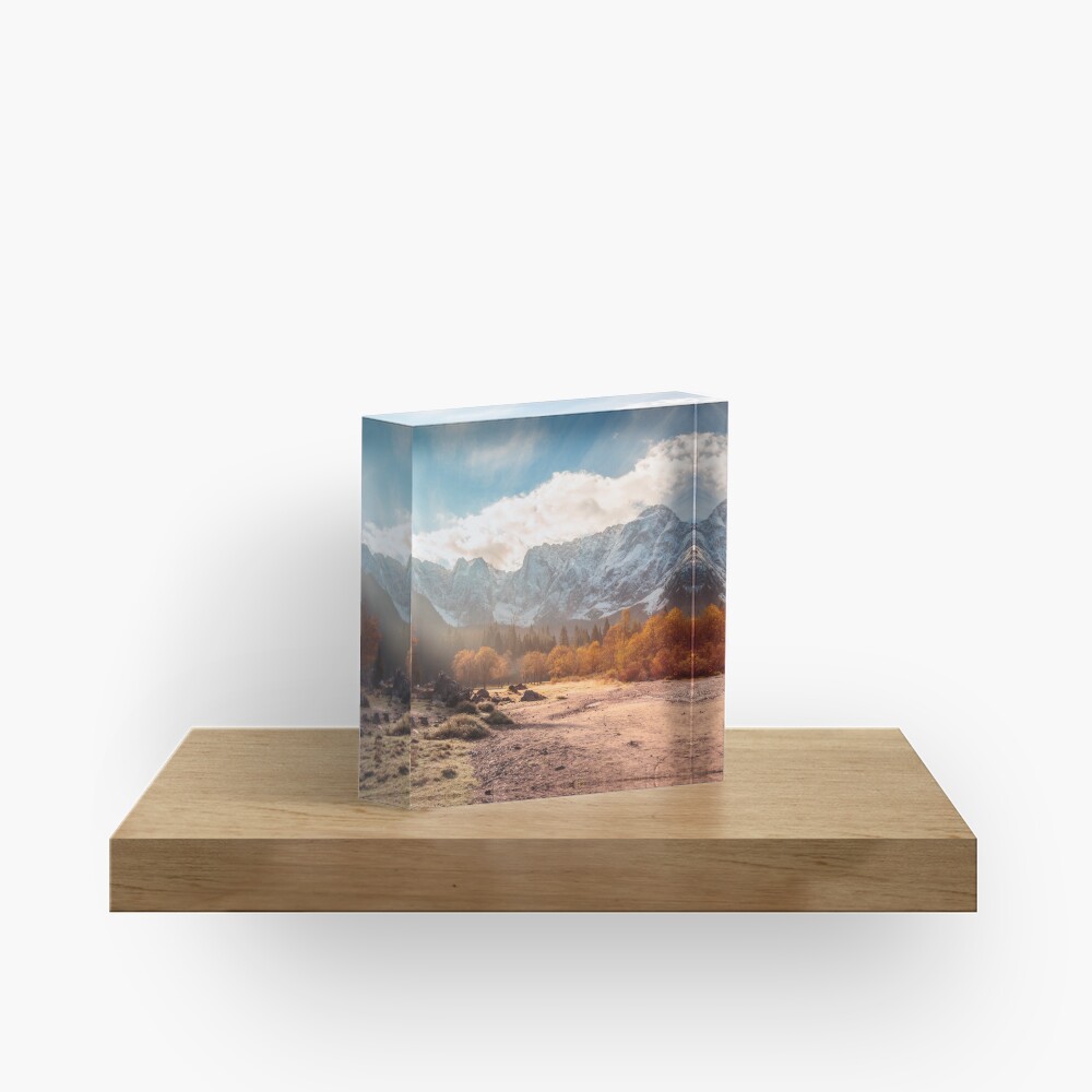 autumn sunrinse in the valley Acrylic Block
