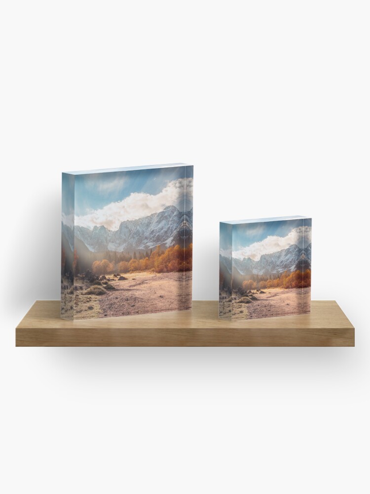 Alternate view of autumn sunrinse in the valley Acrylic Block