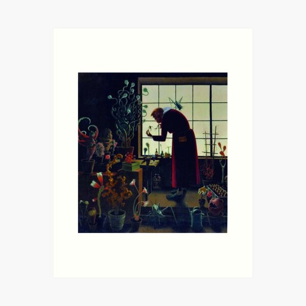 Item preview, The Gardener hothouse greenhouse flowers and botanical plants floral portrait painting by Franz Sedlacek designed and sold by Jéanpaul  Ferro.