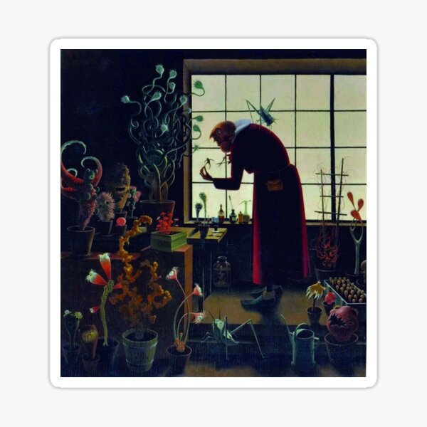 Item preview, The Gardener hothouse greenhouse flowers and botanical plants floral portrait painting by Franz Sedlacek designed and sold by Jéanpaul  Ferro.