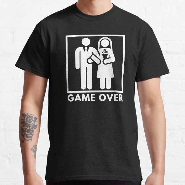 Camiseta Unissex Game Over Casamento Meme Gamer Geek Nerd