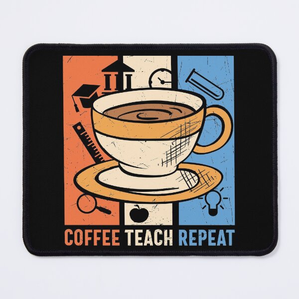 Item preview, Retro Vintage Coffee Teach Repeat - Distressed a Cup of Coffee Illustration  designed and sold by Prince - Bestseller ★★★★★.
