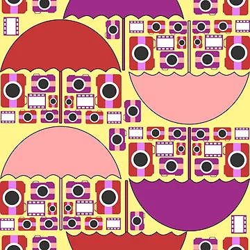 Artwork thumbnail, Colorful camera pattern by cocodes