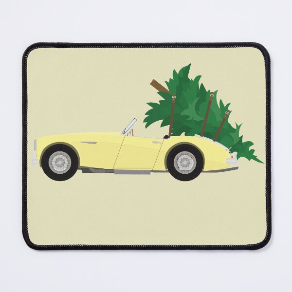 Item preview, Christmas Austin Healey 100/6 Sports Classic Car (Primrose) with tree on the boot designed and sold by JHMimaging.