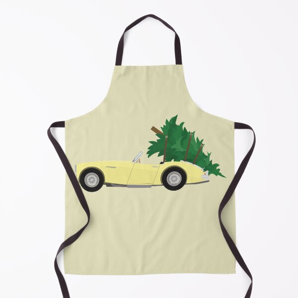 Item preview, Christmas Austin Healey 100/6 Sports Classic Car (Primrose) with tree on the boot designed and sold by JHMimaging.