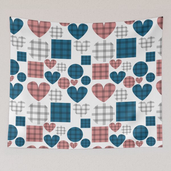 Item preview, COUNTRY simple classic GINGHAM CHECK Hearts Circles Squares  designed and sold by super_shimizu.