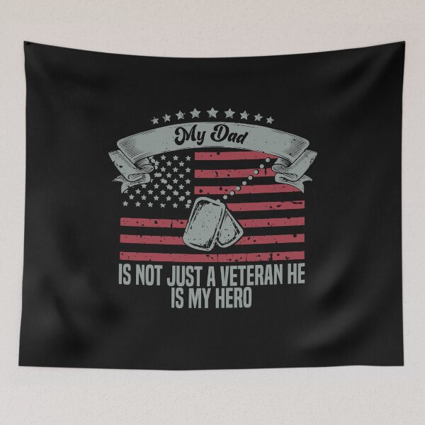 Item preview, my dad is not just a veteran he is my hero,Funny veteran's dad Vintage designed and sold by Hero Prod.