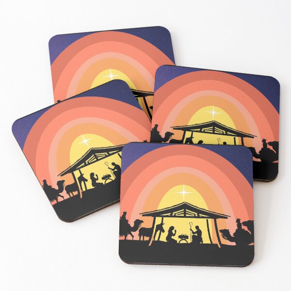 Item preview, Christmas Nativity Scene Rainbow Sihouette designed and sold by BlakefourDesign.