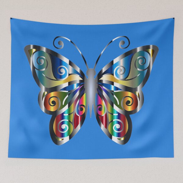 Item preview, Rainbow butterfly graphic, pride, silver and rainbow butterfly designed and sold by Nostrathomas66.