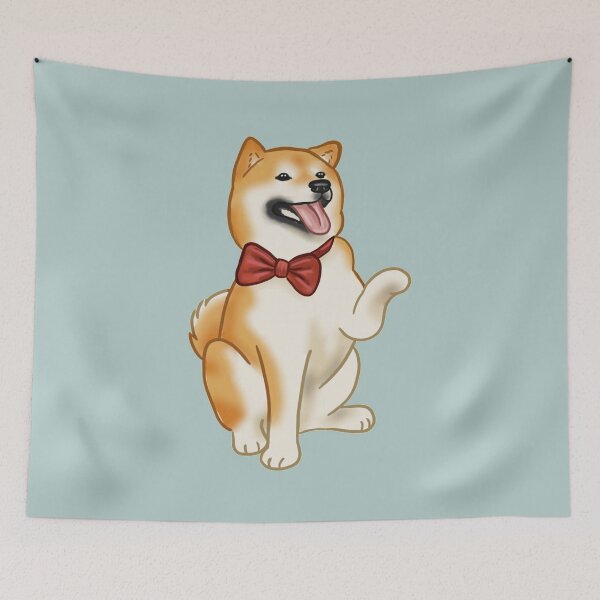Item preview, Shiba inu with bow tie designed and sold by Milanicole.