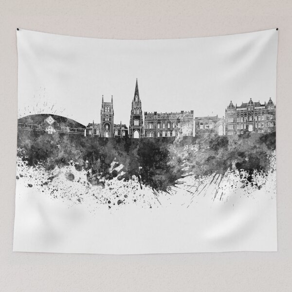 Item preview, Blackburn skyline in black watercolor designed and sold by paulrommer.