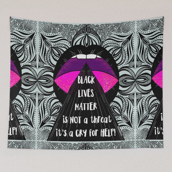 Item preview, Black Lives Matter Is Not A Threat It’s A Cry For Help BLM Quote designed and sold by Melanie-Palmer.