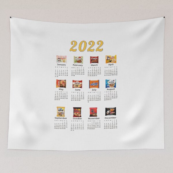 Item preview, Korean instant Ramens  Calendar 2022 designed and sold by SerenaChoe.