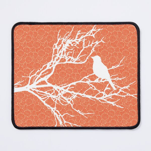 Item preview, Bird on a Branch, White Against Coral Orange designed and sold by Marymarice.