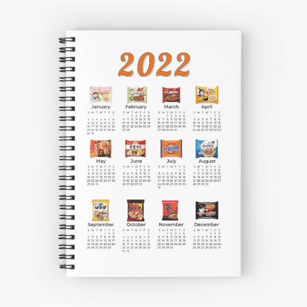Item preview, Korean instant Ramens  Calendar 2022 designed and sold by SerenaChoe.