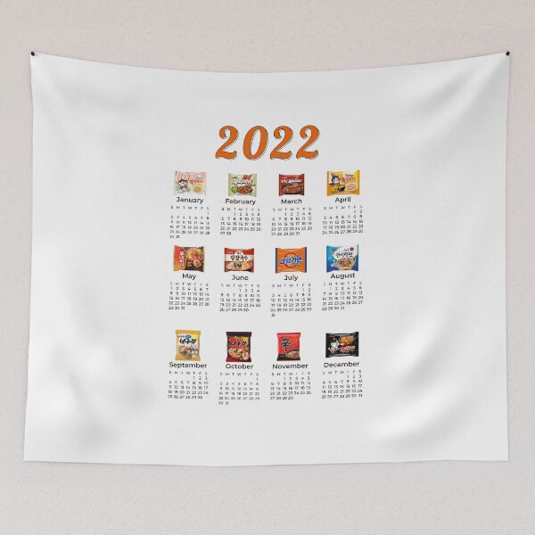 Item preview, Korean instant Ramens  Calendar 2022 designed and sold by SerenaChoe.
