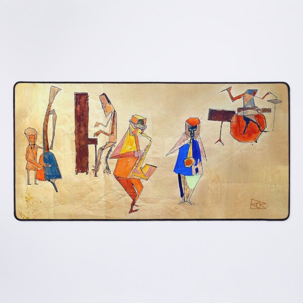 Item preview, Original Artist - Jazz Quintet Painting - Cubist Study on Paper designed and sold by AlohaHound.