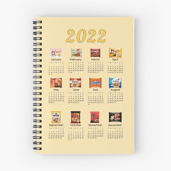 Item preview, Korean instant Ramens  Calendar 2022 designed and sold by SerenaChoe.