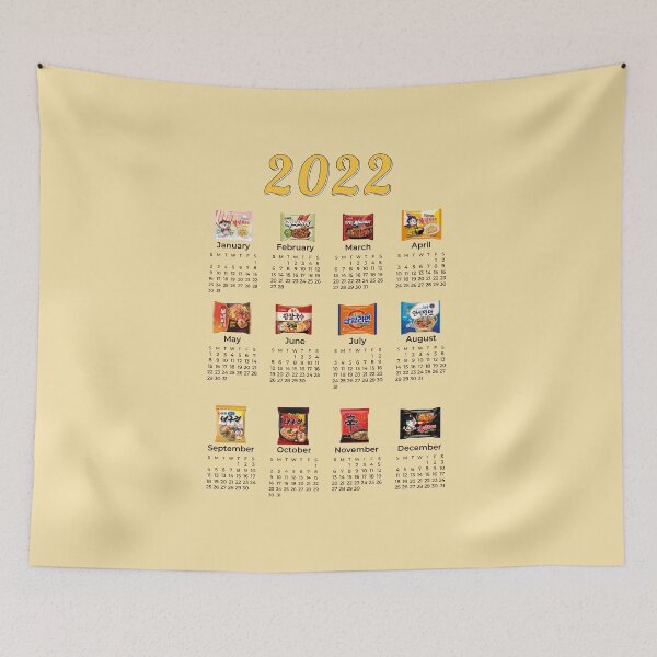 Item preview, Korean instant Ramens  Calendar 2022 designed and sold by SerenaChoe.